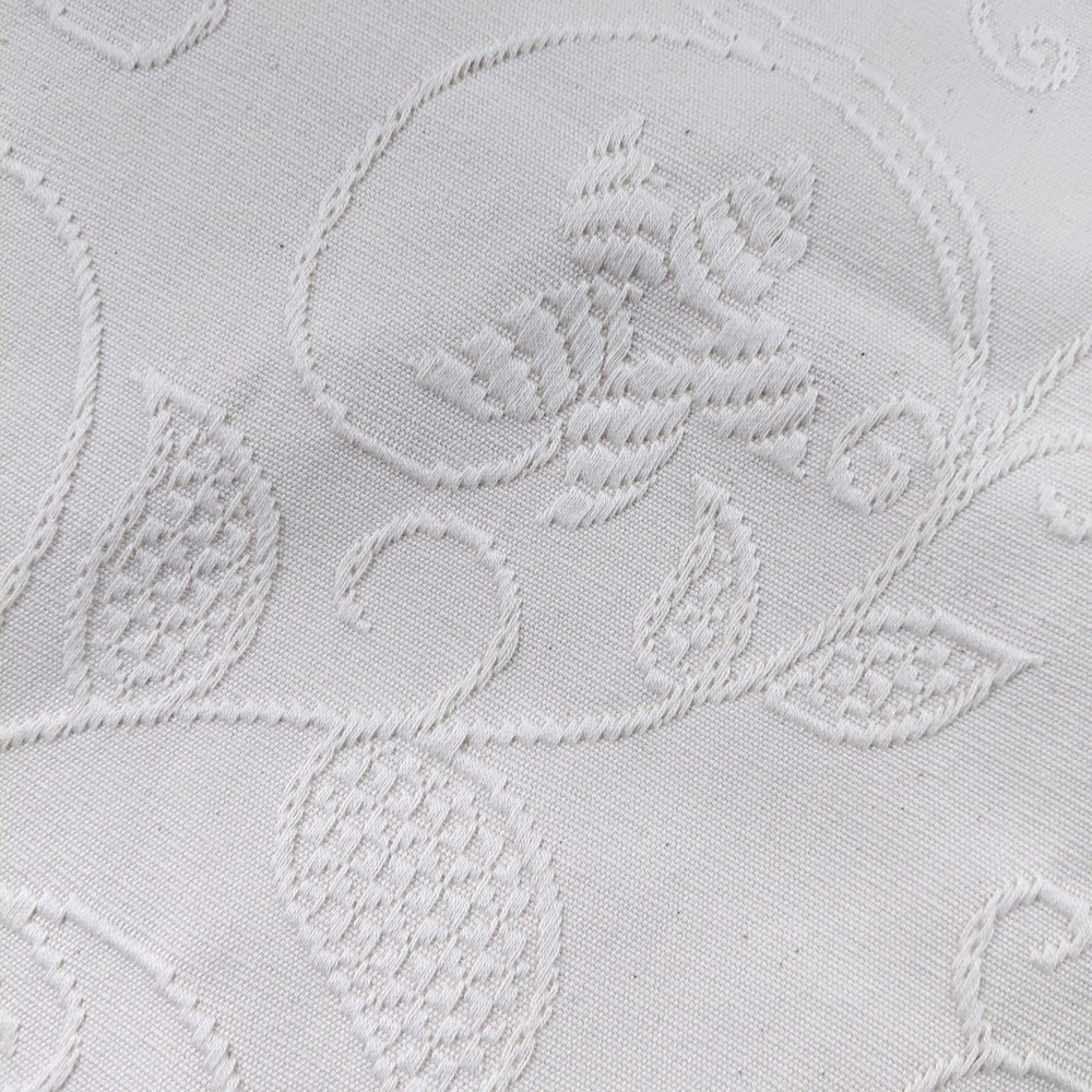 Creme Jacquard Upholstery Fabric Textured Floral 3 YRDS X 58 Creme VTG Heritage - Picture 1 of 4